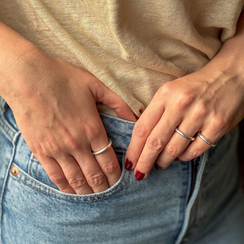 Chunky ringar i silver.