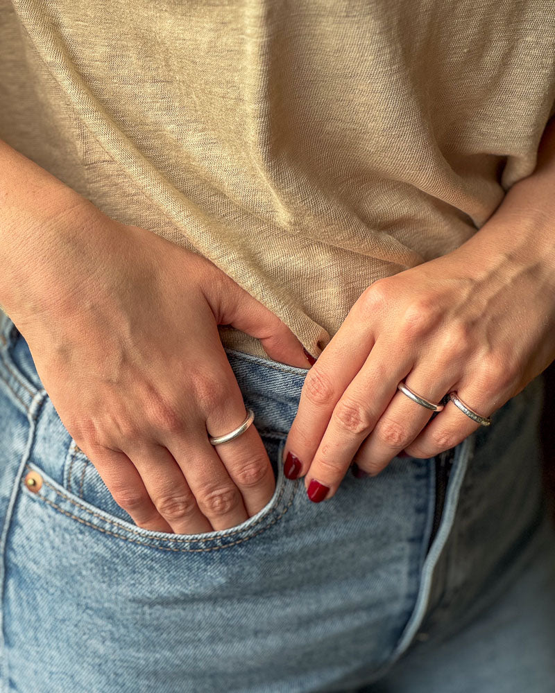 Chunky ringar i silver.